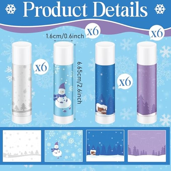 Heigble 24 PCS WINTER SNOWFLAKE LIP BALMS GIFTS BULK HONEY FLAVORED MOISTURIZING NOURISHING LIP BALM APPRECIATION GIFT SNOWMAN PARTY SUPPLIES FOR WINTER HOLIDAY ADULT EMPLOYEE TEACHER BIRTHDAY - Image 2
